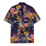 Patriotic Dinosaur American Flag 4th of July Hawaiian Shirt Back