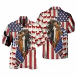 Patriotic Horse American Flag Hawaiian Shirt
