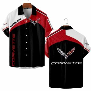 Personalized Chevrolet Corvette Black White And Red Hawaiian Shirt