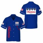Personalized Hamms Beer American Flag Blue Hawaiian Shirt