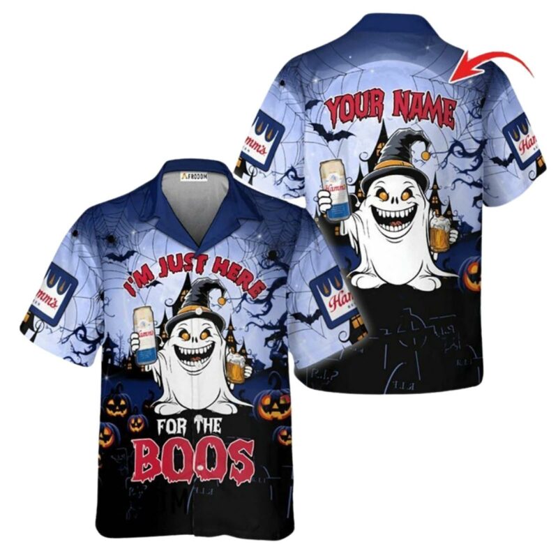 Personalized I’m Just Here For The Boos Hamm’s Beer Hawaiian Shirt