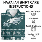 Philadelphia eagles ugly christmas hawaiian shirt care instruction