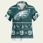Philadelphia eagles ugly christmas hawaiian shirt front side