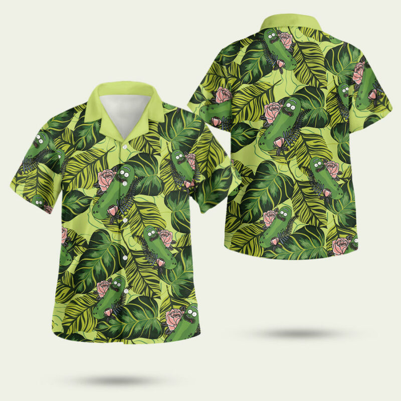 Pickle Rick Tropical Hawaiian Shirt