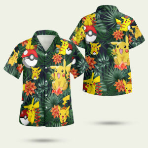 Pikachu pokemon ball hawaiian shirt 1