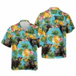 Pineapple Black Angus Cattle Lovers Hawaiian Shirt