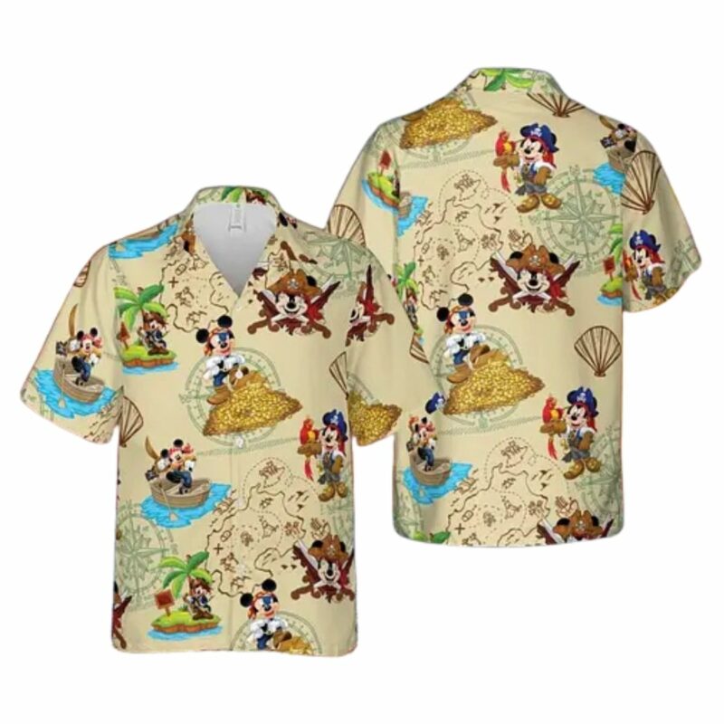Pirates Mickey Mouse Coconut Island Hawaiian Shirt