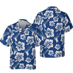 Pistol Gun Hibiscus Hawaiian Shirt