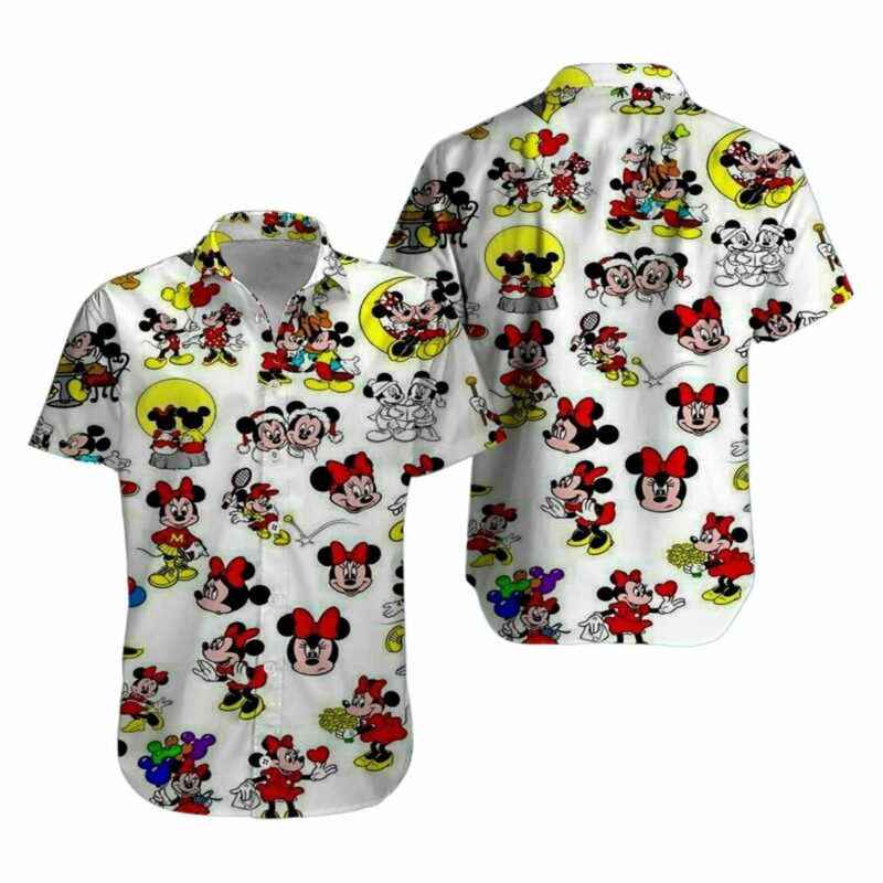 Play Tennis Disney Mickey Mouse Floral Hawaiian Shirt