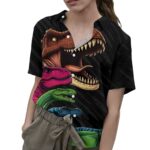 Prehistoric Dinosaur Lover Hawaiian Shirt Front