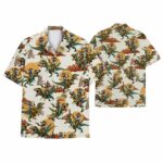 Raccoon Riding Dinosaur Funny Hawaiian Shirt