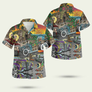 Rat fink and the hot rod story hawaiian shirt