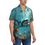Realistic Ocean Shark Tropical Hawaiian Shirt Front 1