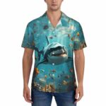 Realistic Ocean Shark Tropical Hawaiian Shirt Front