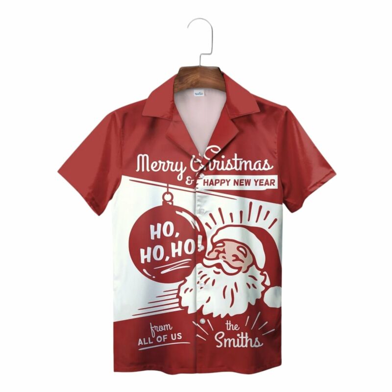 Red Merry Christmas Ho Ho Ho Santa Greeting Hawaiian Shirt