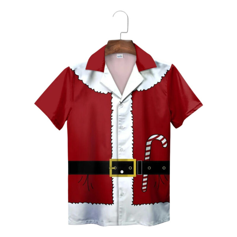 Red Santa Claus Cosplay Xmas Hawaiian Shirt