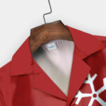 Red Santa Face Snowflake Graphic Humorous Hawaiian Shirt Front