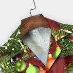 Red Santa Wreath Candy Canes Christmas Tree Hawaiian Shirt Front