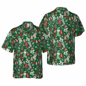 Red and Green Christmas Socks Hawaiian Shirt