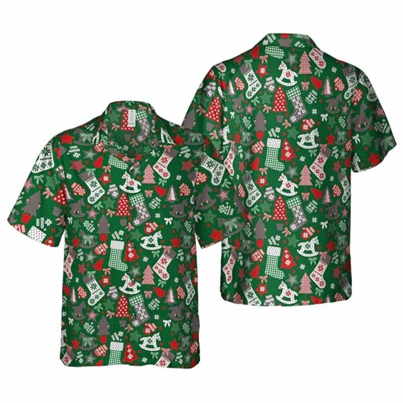 Red And Green Christmas Socks Hawaiian Shirt