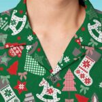 Red and Green Christmas Socks Hawaiian Shirt Front 1