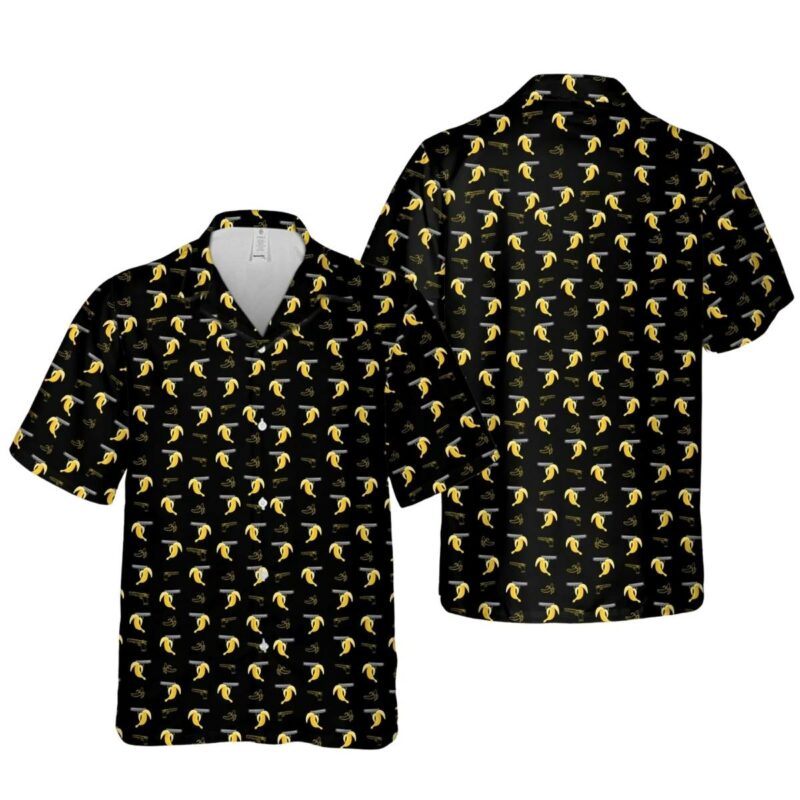 Retro Banana Glock Pistol Funny Gun Hawaiian Shirt