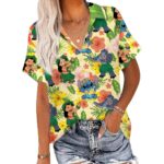 Retro Lilo and Stitch Summer Beach Disney Floral Hawaiian Shirt Front 1