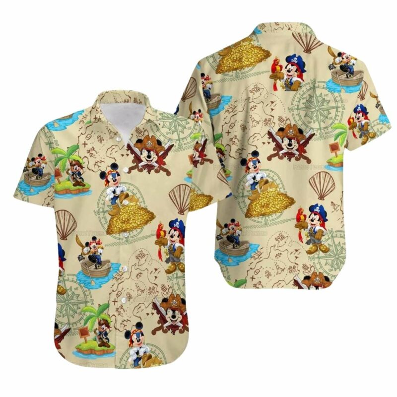 Retro Mickey Mouse Pirates Of The Caribbean Summer Hawaiian Shirt