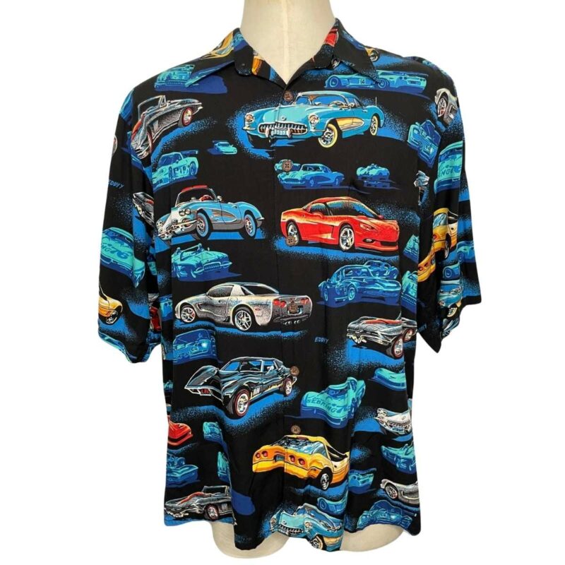 Reyn Spooner Sports Eddy Y Gm Corvette Hawaiian Shirt