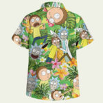 Rick and morty tropical hawaiian shirt back side