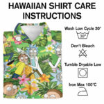Rick and morty tropical hawaiian shirt care instruction