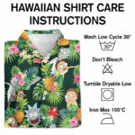 Rick and morty tropical summer hawaiian shirt care instructions