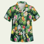 Rick and morty tropical summer hawaiian shirt front