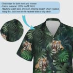 Roaring Tiger Palm Leaves Hawaiian Shirt Front 1