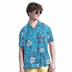 Ryan Blaney Margaritaville Blue Palm Shade Hawaiian Shirt