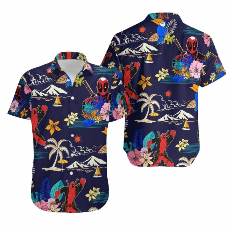 Ryan Reynolds Deadpool Superhero Xmen Hawaiian Shirt