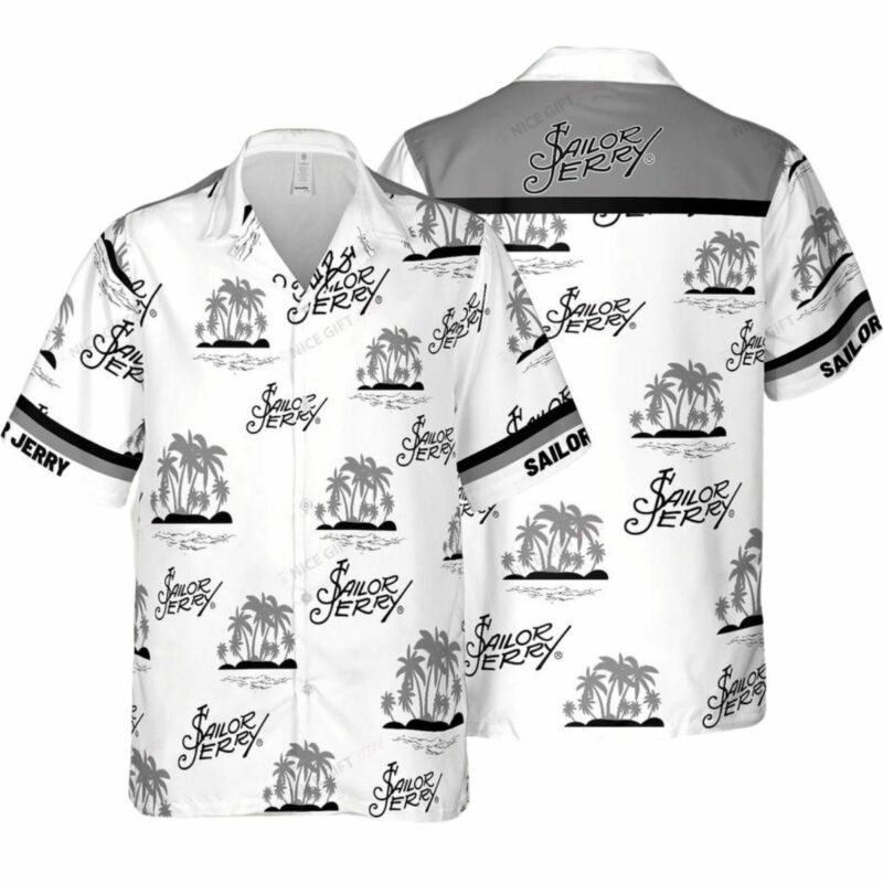 Sailor Jerry Palm Island Gray Hawaiian Shirt