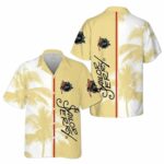 Sailor Jerry Palm Tree Light Yellow and White Hawaiian Shirt