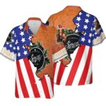 Sailor Jerry US Flag Orange Hawaiian Shirt