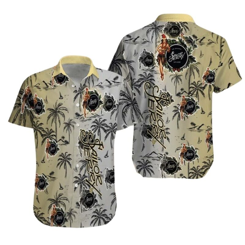 Sailor Jerry Yellow Gray Gradient Hawaiian Shirt