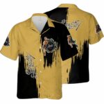 Sailor Jerry Yellow and Black Pattern Hawaiian Shirt