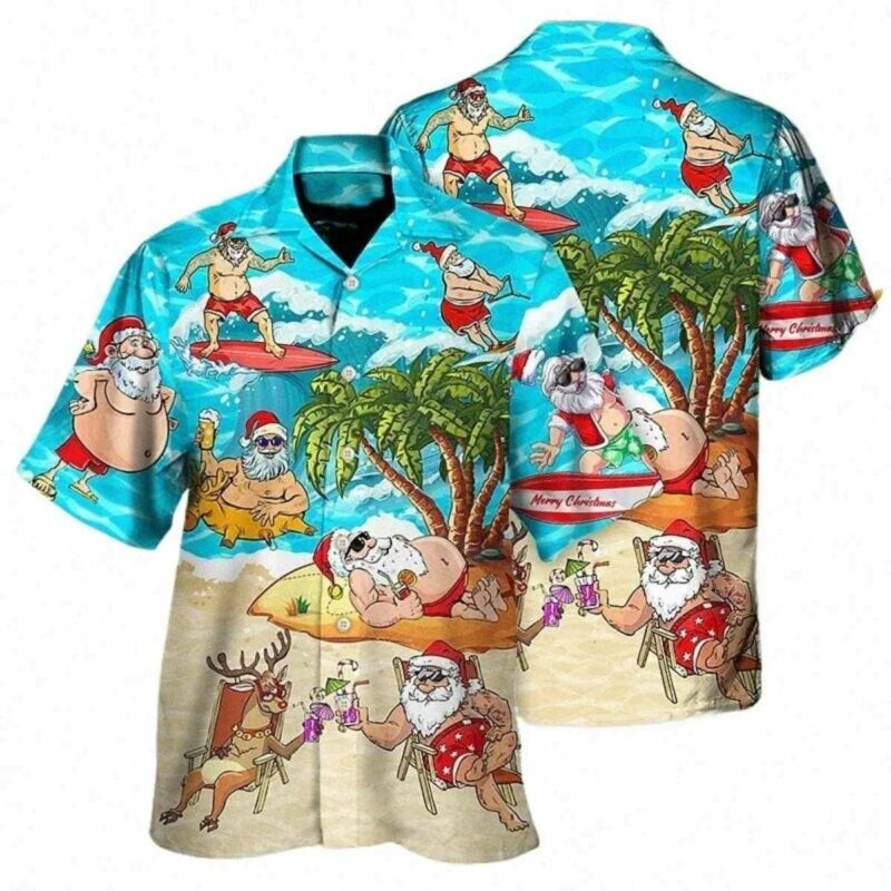 Santa Claus Party Beachwear Vacation Hawaiian Shirt