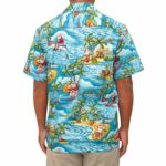 Santa Claus Surfing Funny Hawaiian Shirt Back