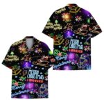 Santa Claus Vibrant Neon Christmas Hawaiian Shirt