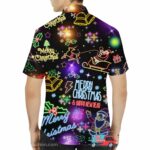 Santa Claus Vibrant Neon Christmas Hawaiian Shirt Back