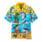 Shark In Summer Hawaiian Shirt