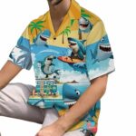 Shark Summer Time Hawaiian Shirt Front
