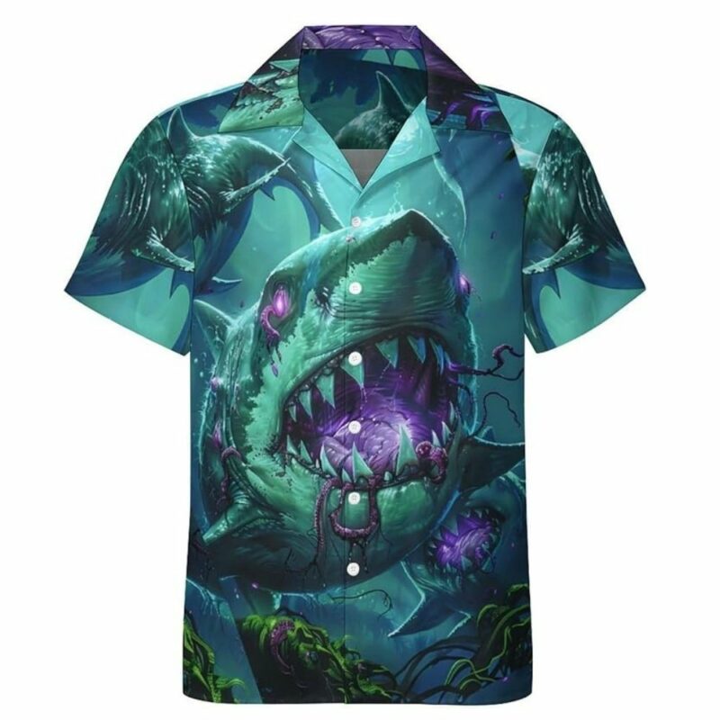 Shark Zombies Halloween Hawaiian Shirt
