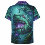 Shark Zombies Halloween Hawaiian Shirt Back