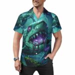 Shark Zombies Halloween Hawaiian Shirt Front
